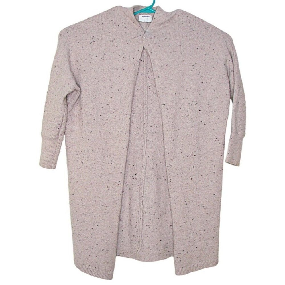 Old Navy Long Cardigan Sweater Womens Lilac Purple 3/4 Sleeve Open Knit Size M